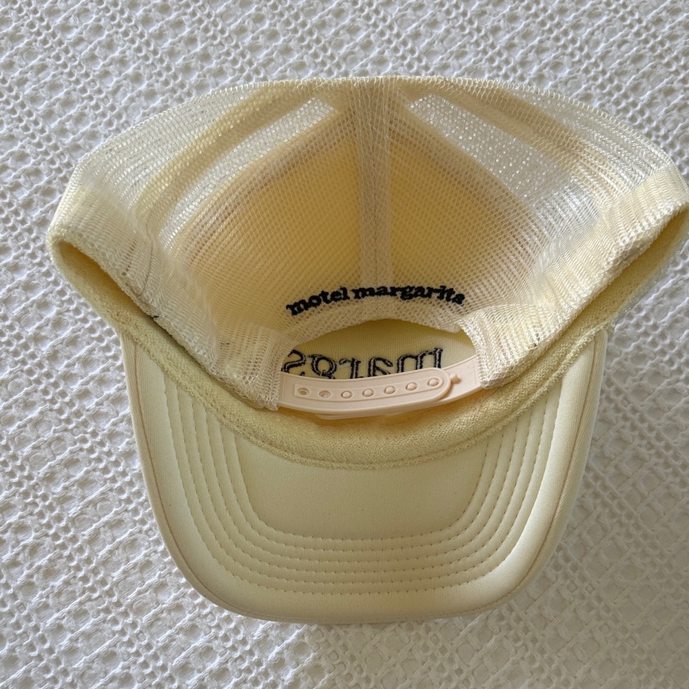 Cream Trucker Hat with Black Embroidery - Picture 2 of 2